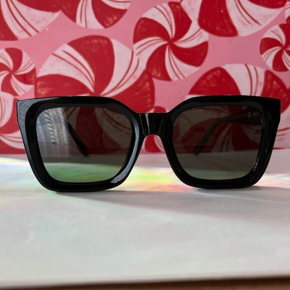 AIRE Abstraction Black Square Sunglasses Khaki Polarized Lens Unisex NWOT - Picture 3 of 6